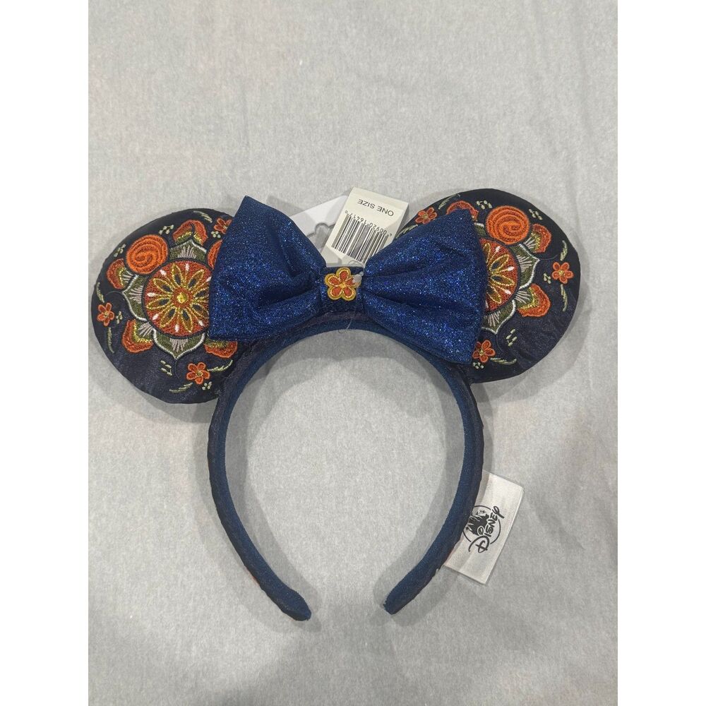 Disney EPCOT Norway Pavilion Embroidered Floral Minnie Ears Headband NWT